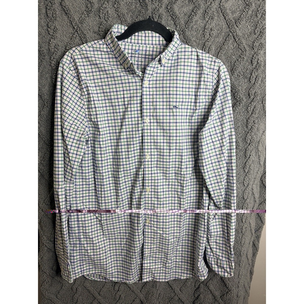 Vineyard Vines OTG On The Go Performance Plaid Button Up Shirt Boys XL 18 Men XS